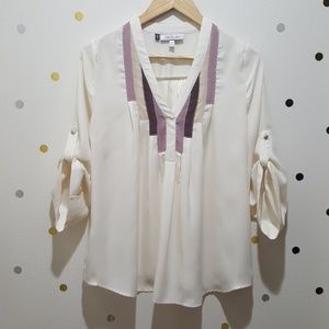 Jennifer Lopez Loose Fitting Sheer Blouse